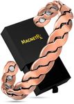 MagnetRX® Copper Magnetic Bracelets – Effective Pure Copper Bracelet for Men and Women – Copper Cuff Adjustable Bracelet Bangles (Twisted Copper)