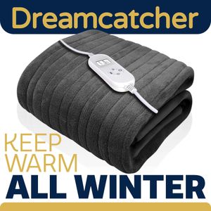 Dreamcatcher Heated Throw Blanket – Grey Electric Fleece