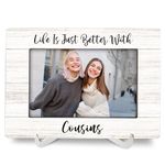 Luipk Cousin Gifts 8x6 Picture Frames, Cousin Gifts for Women, Cousins Long Distance Relationship Gifts from Cousins Wood Photo Frame, Brother Sisters Gifts for Cousins Wall and Tabletop Display