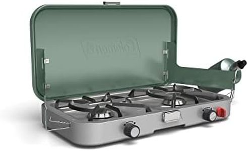 Coleman Cascade™ 3-in-1 2 Burner Gas Cooking Camping Stove, Portable and Durable, 2 Wind Guards, Includes Cat Iron Griddle and Grill