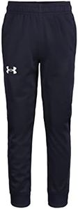 Under Armour Boys Brawler Joggers, Sweatpants with Elastic Waistband & Pant Leg Logo Design, Midnight Navy