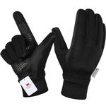 MOREOK Winter Gloves -10°F 3M Thinsulate Warm Gloves Bike Gloves Cycling Gloves for Driving/Cycling/Running/Hiking, Black, Large