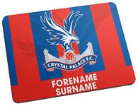 Personalised Mouse Mat for Crystal Palace FC fans, featuring club crest, great for Eagles football supporters, fabric top, non slip mouse pad 5mm thick