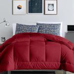 MammaYo Razzai Down Alternative Soft Quilted 300 GSM All Weather Comforter (90" x 100" Inches/228cm x 254cm) - Double Bed Comforters|Burgundy