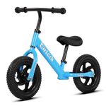 12" Balance Bike Carbon Steel Frame No Pedal Walking Balance Bike Training Bicycle for Kids and Toddlers 2- to 5 Years Old (Bue)