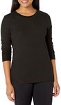 Fruit of the Loom Women's Micro Waffle Premium Thermal Underwear Tee Shirt, Black, X-Large