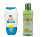 HOMOEOCART Sbl's Arnica Montana Herbal Shampoo 100Mlx2 + Arnica Montana Oil 100Mlx2