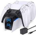 PS5 Controller Charger, OIVO PS5 Charging Station for Dualsense Controller, PS5 Controller Charger Station with Fast Charging AC Adapter, PS5 Charger for Playstation 5 Dual Controller