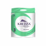 Kressa 3Ply Toilet Paper - 4 Toilet Tissue Rolls x 300 Pulls(1200 Pulls) Bathroom Tissue (Pack of 1)