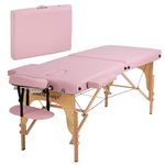 BestMassage Massage Table Fold Massage Bed Protable Lash Bed 28In Wide PU Spa Bed 2 Fold Heigh Adjustable Spa Table with Oxford Bag for Spa Footmassage Facial CareSpa Tattoo,Pink