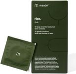 Maude Rise Plus - Ultra Thin Condoms - 100% Natural Latex Large Size, Made Without Harmful Chemicals and Tested for Safety - Vegan-Friendly, Spermicide-Free Lubricated Condoms (10 Count)