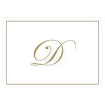 Thank You Notes Personalized Stationery Note Cards for Thank You Note Monogrammed Initial Box of 8 Gold Letter D