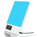BAOMING Light Therapy Lamp,Blue Energy Light Lamp,White&Bule Lights,25W Dimmable UV Free 10000 Lux Brightness,Display,Timer Function,Brightness Adjustment, 1-Pack