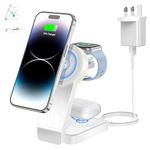 Foldable Travel Magsafe Charger,ADADPU 3 in 1 Fast Charging Station for Apple Watch Series 9/8/7/6/SE/5/4/3/2,Wireless Charging Stand for Multiple Devices iPhone 16/15/14/13/12 Pro Max,Airpods Pro/2/3