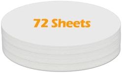 Ezyaid White Cardstock Paper Circles for Kids Arts and Crafts, Thick Cardstock 6 Inches Cutout Round Shape, Circular 92lb/250gsm Pre-Cut Heavy Card Stock 72 Sheets for School Crafting Supplies