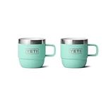 YETI Rambler 6 oz Stackable Mug, Stainless Steel, Vacuum Insulated Espresso/Coffee Mug, 2 Pack, Seafoam