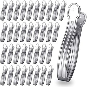 36 Pcs 6.3 Inch Beach Towel Clips Jumbo Size Stainless Steel Swimming Pool Cover Clips Chair Clip Clothespin Clothes Pin Picture Hanger for Cruise, Pool Cover, Boat, Lounge Chair, Quilt, Towel