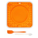 Foodie Puppies Pet Lick Mat with Anti-bite Frame, Cleaning Brush and Spatula - (Squircle Lick Mat) for Dogs & Cats | Premium Slow Feeders for Yogurt, Peanut Butter, Canned Dog Treat, Anxiety Relief