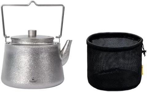 SILVERANT Titanium Camping Kettle, Titanium Pot with Lid Folding Bail Handle Camping Coffee & Tea Pot for Outdoor Backpacking Hiking Teapot 900ml/30.43 fl oz- Crystallized