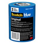 Scotch Painter’s Tape ScotchBlue Original Painter's Tape, Multi-Surface, 48 mm (3 Rolls) - 2090