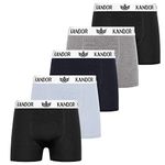 Kandor mens boxers – boxer shorts for men multipack of 5, comfortable stretch cotton men’s underwear trunks, colourful & black underpants, multi pack man briefs(L,Blue Black Mix-ST1)