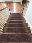 emmahome Shaggy Glitter Carpet Stair Treads NON-SLIP MACHINE WASHABLE Mats/Rugs, 22x67cm, 25mm Thickness -London (Brown, 13)