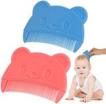 Aolso Baby Hair Comb, 2PCS Baby Comb Baby Cradle Cap Comb, Baby Hair Brush Toddler Comb for Newborns & Toddlers, Perfect Baby Registry Gift (Blue-Pink)