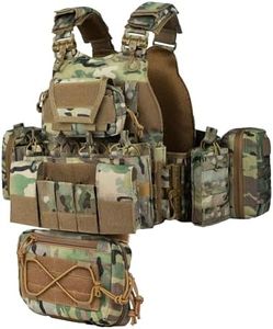 BOMTURN Great Outdoor Tactical Vest Molle Quick Release Adjustable Detachable Modular Vest