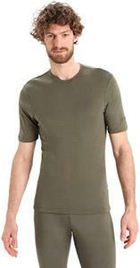 Icebreaker Men's Everyday Short Sleeve Crewe Top - Gym Top - 100% Merino Wool Base Layer - Loden, S