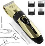 VEKEN Dog Clippers Grooming Kit - Pet Shaver with Low Noise, Cordless Dog Hair Clipper Rechargeable, Electric Quiet Dog Trimmer, Professional Detachable Blades Pet Clippers for Dogs Cats Pets and Animals