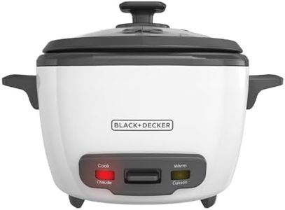 BLACK+DECKER 16-Cup Rice Cooker, RC516, 8-Cup Uncooked Rice, Steaming Basket, Removable Non-Stick Bowl, One Touch