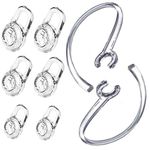 Replacement Ear Gel Tips & Loop Clip SML Spare Kit for Plantronics M155 M165 M180 M55 M25 M90 Explorer 500 Headset Clamp, Gel Earbuds Eartips 6PCS & Earhooks Earloop 2PCS (Clear) Headsets Accessories