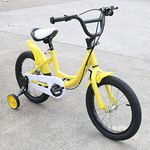 SHZICMY 16 inch Kids Bike Children Outdoor Bicycle Yellow Bike with Auxiliary Wheel for Boys and Girls Gifts