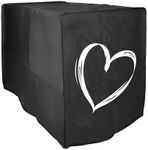 kwmobile Cover Compatible with Ninja Double Stack XL (9,5L) Cover - for Air Fryer - Brushed Heart White/Black