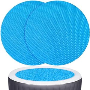 Pangda 2 Pcs Bubble Solar Pool Cover, 16 Mil 6 x 6 ft Round Solar Hot Tub Bubble Cover for Round in Ground Above Ground, Heavy Duty Heat Retaining Blanket, Hot Tub Insulation Blanket Swimming Pool