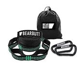 Bear Butt Kodiak Hammock Straps - 40 Combined Loops - 20 Feet Long - Holds 1000 Pounds From Our Extra Reinforced Triple Stitching - Get Our Hammock Tree Straps - Start Up Company (Black / Green)