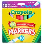 Crayola Broad Line Markers, Bold & Bright Colors, Pack of 10, 1, Assorted