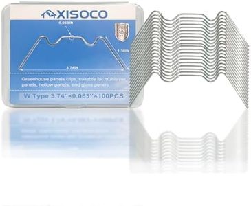 XISOCO 200PCS Greenhouse Glazing Clips Stainless Steel Long 95mm/3.74IN W Type Clips for Greenhouse Panels Fixation