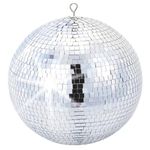 beamz MB30 12-Inch Silver Glitter Mirror Ball, Classic Reflective Disco Ball with Hanging Hook for DJ Equipment, Weddings, Dance Floors, Parties & Events