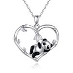 Panda Necklace for Women 925 Sterling Silver Cute Panda Pendant Necklace Gifts