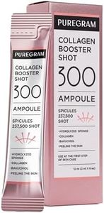 PUREGRAM Collagen Skin Booster Shot 300 Ampoule 24 Pack (9.74 fl oz Total) – Micro Spicule Serum with Collagen, Bakuchiol & Peptides for Firmness & Elasticity Care, Korean Skincare
