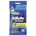 Gillette Sensor2 Plus Men's Disposable Razors, 10 Count