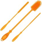 12.5" Silicone Bottle Brush and Straw Cleaner Brushes | Bottle Cleaner Brush for Hydroflasks, Insulated Sports Bottles and Straws | Water Bottle Brush Cleaner for Narrow Neck containers