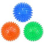 petizer 3-PACK Squeaky Dog Ball Toys ，Dogs Chew Spiky Ball ， Floatable Dog Pool toy,Toss Fetch Toys for Puppy Rubber TPR, Dog Chew Toys for Boredom, Teeth Cleaning for Small and Medium Dogs