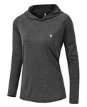 YSENTO Women's Long Sleeve Running Hoodie Gym Sports Yoga Tops Shirts UPF 50+ with Thumb Hole(Dark Grey,m)