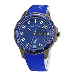 Nautica Men's NACLF003 Nautica Coba Lake Dark Grey/Blue/Blue Silicone Strap Watch, Blue