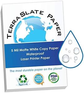 TerraSlate Copy Paper Waterproof Laser Printer, Rain Weatherproof, 5 Mil, 8.5x11-inch, 25 Sheets