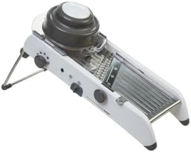 Progressive Professional Mandoline Vegetable Slicer Adjustable Thickness, White/Grey 55600, White and Gray