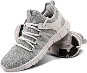 INZCOU Running Shoes Lightweight Tennis Shoes Non Slip Gym Workout Shoes Breathable Mesh Walking Sneakers Starry Brown 8women / 7men