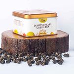 The Indian Chai – Jasmine Pearl Green Tea 50g, Hand Rolled Jasmine Tea Loose Leaf with Delightful Aroma, Experience Soothing Scent of Jasmine Mellows Awaking Caffiene of Green Tea Pearl